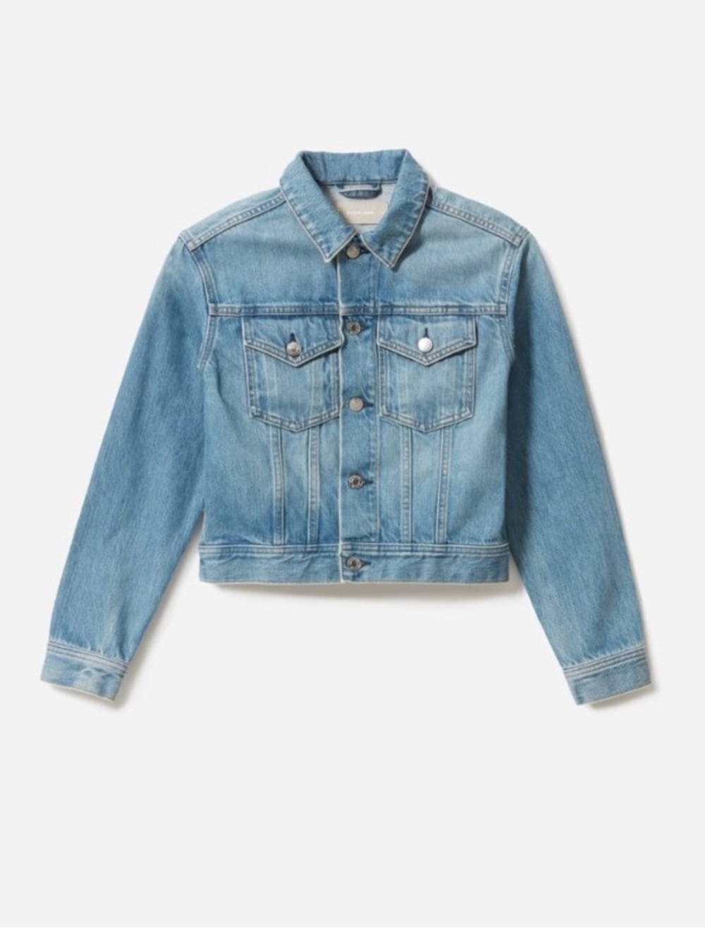 Everlane The Shrunken Cropped Denim Jacket Medium Wash - Size Medium